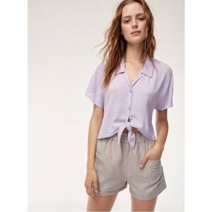Aritzia Wilfred Free the Tie-front blouse, size M, lilac / purple